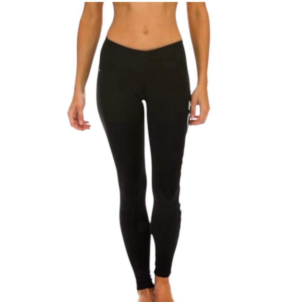 AVIATOR NATION Locals Only Leggings Black Print Size S/M High Rise Active Surf - Picture 4 of 12